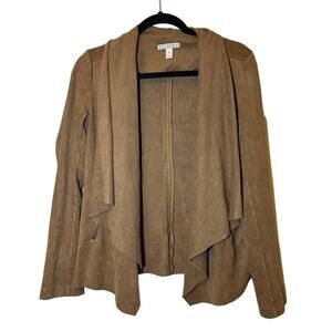 Dana Buchman Woman's Tan Suede Cardigan Size Small